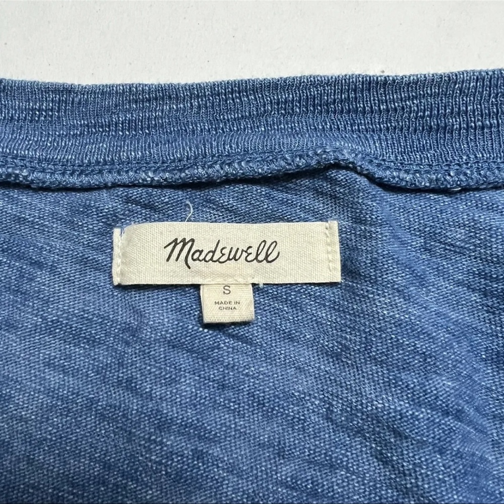 Madewell Indigo Hemp-Cotton V-Neck Muscle Tee Size: Small - Picture 5 of 9
